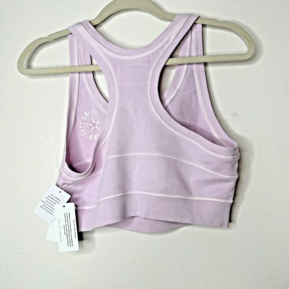 NWT L*Space Out Of Bounds Peony Lilac Crop Scoop Neck Racerback Sports Bra S - Picture 10 of 15